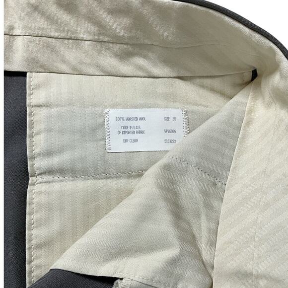 Ellis Mens Suit Trousers Decretive Pleated Design Grey 100% Wool Size 35 Vintage - Picture 5 of 11